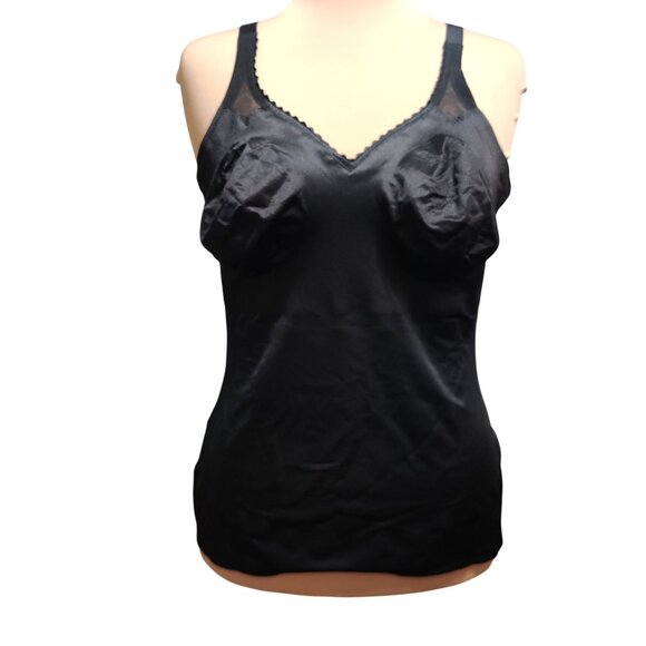 Ruby Ribbon 44 Womens Shapewear Tank Top Black Cami Bra 3012 Full Support Base - Picture 1 of 12